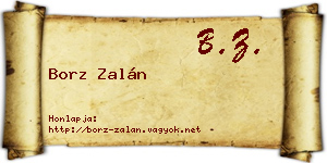 Borz Zalán névjegykártya